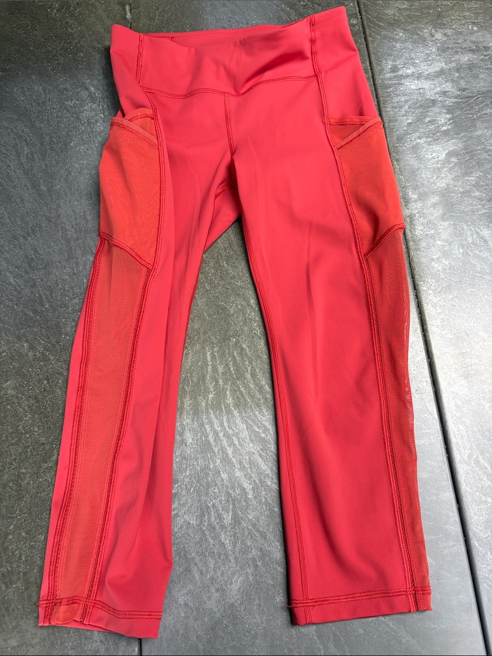 lululemon athletica Coral Red Active Leggings with Side Pockets